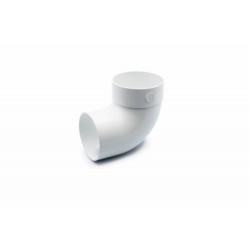 Single Socket Bend 87° 75mm RAINWAY 90 white