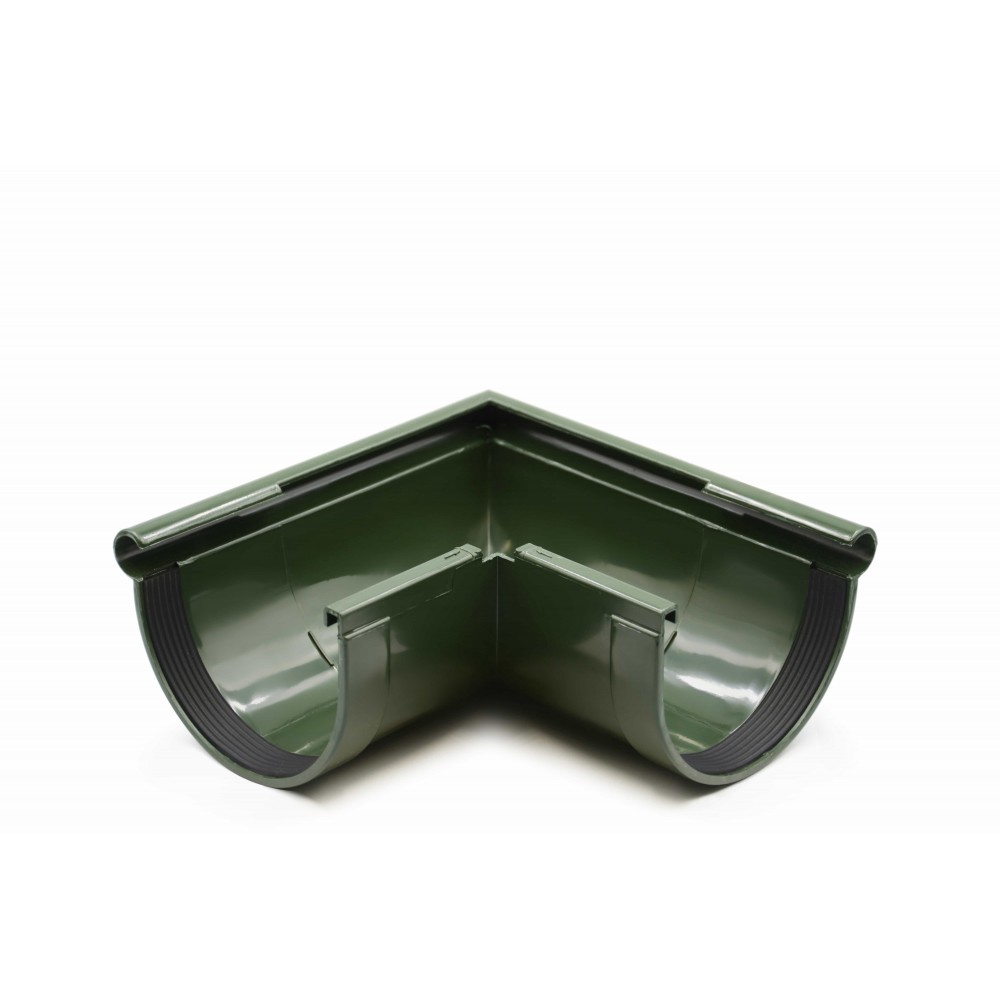 Угол желоба наружный 90° (RAINWAY 130) зеленый