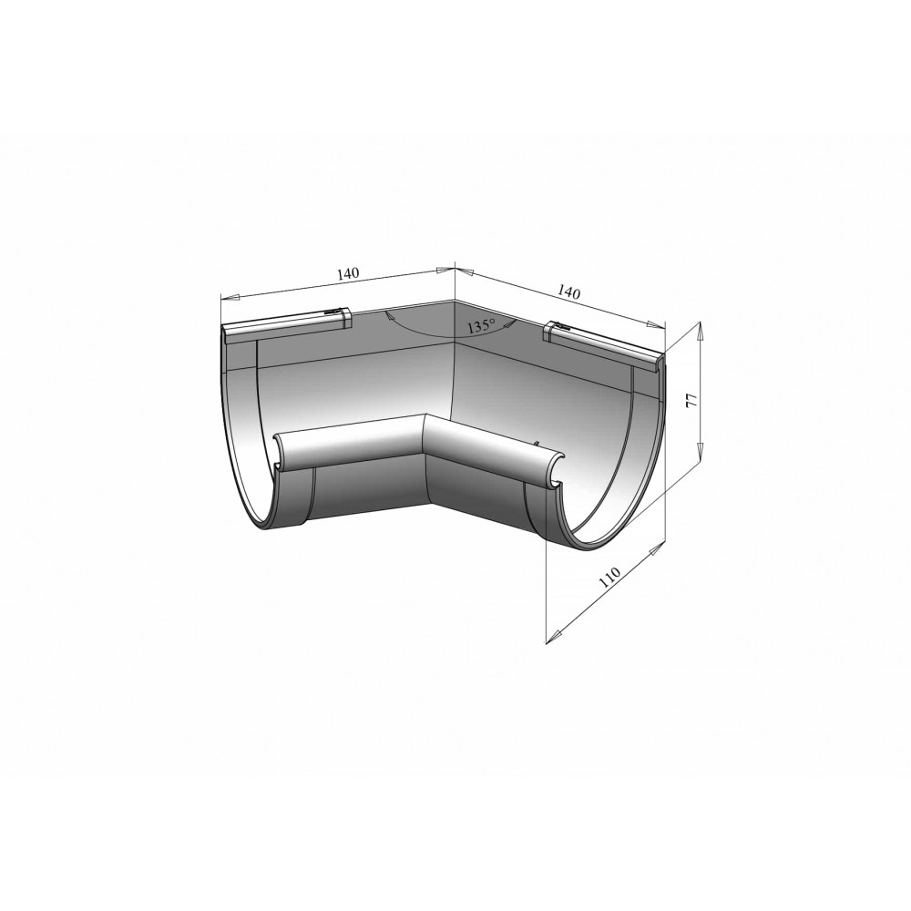 Internal Gutter Angle 135° 90mm RAINWAY brown Internal Gutter Angle 135° 90mm RAINWAY brown
