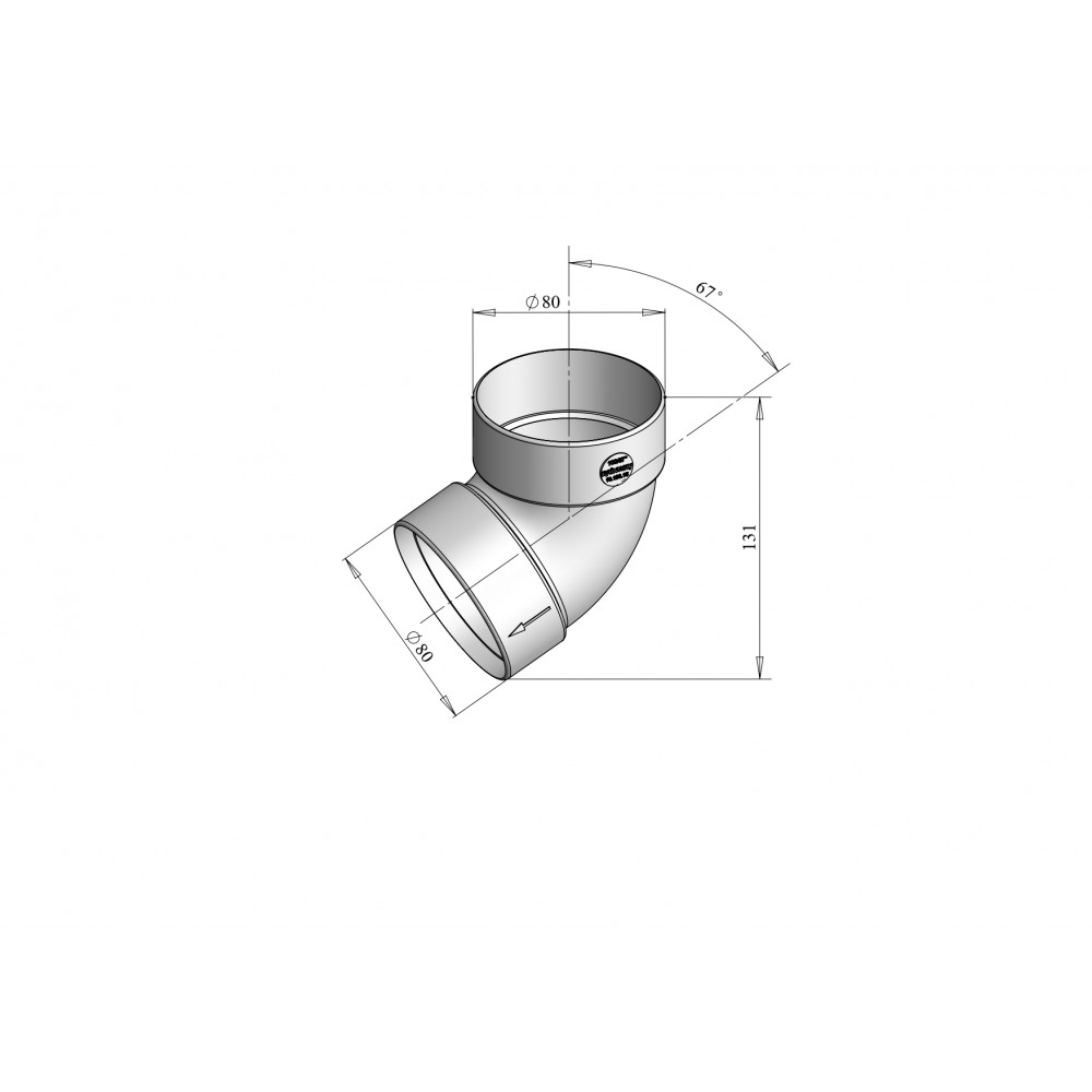 Відвід двомуфтовий 67° 75 мм (RAINWAY 90) коричневий Відвід двомуфтовий 67° 75 мм (RAINWAY 90) коричневий